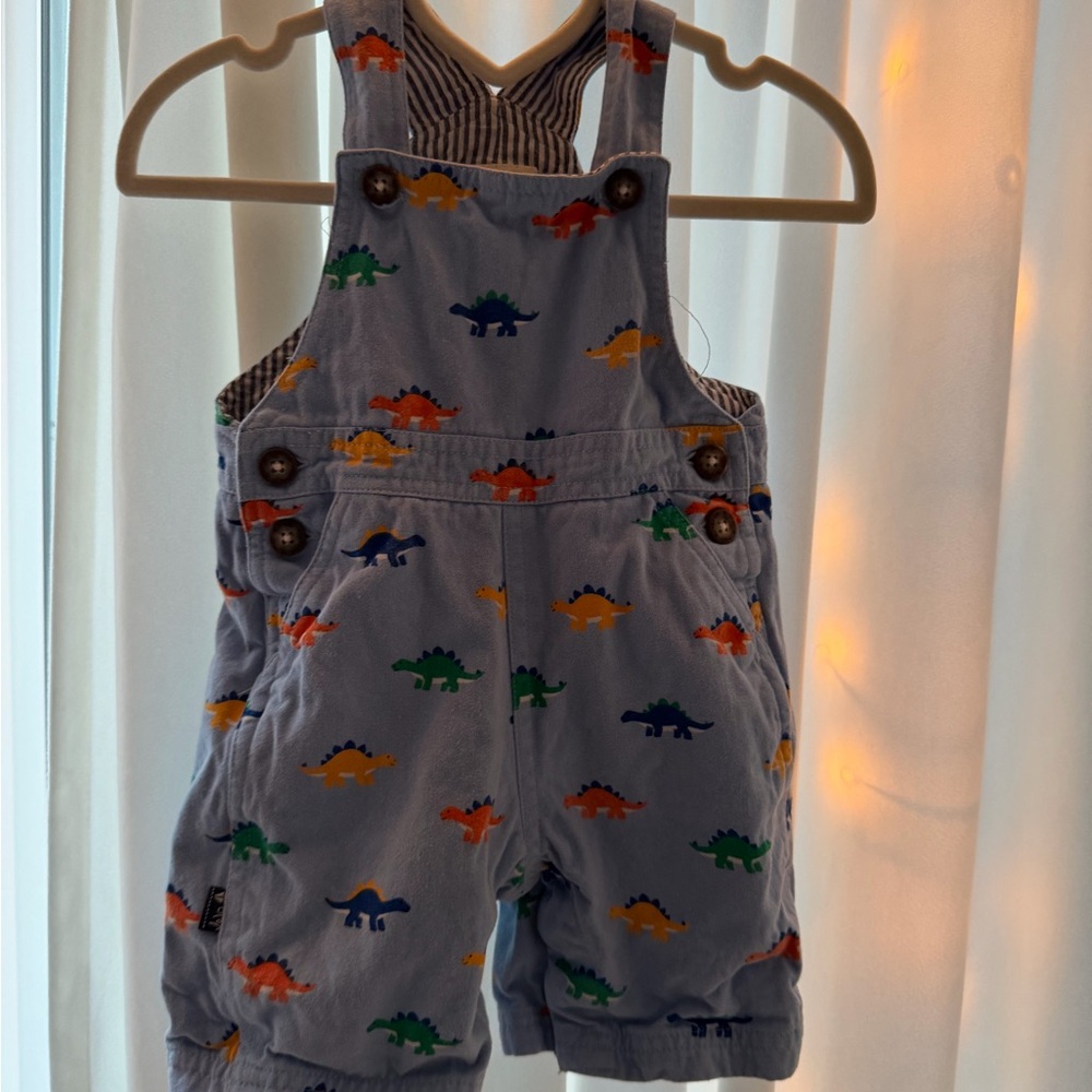 JoJo Maman Bebe Blue Dinosaur Overalls